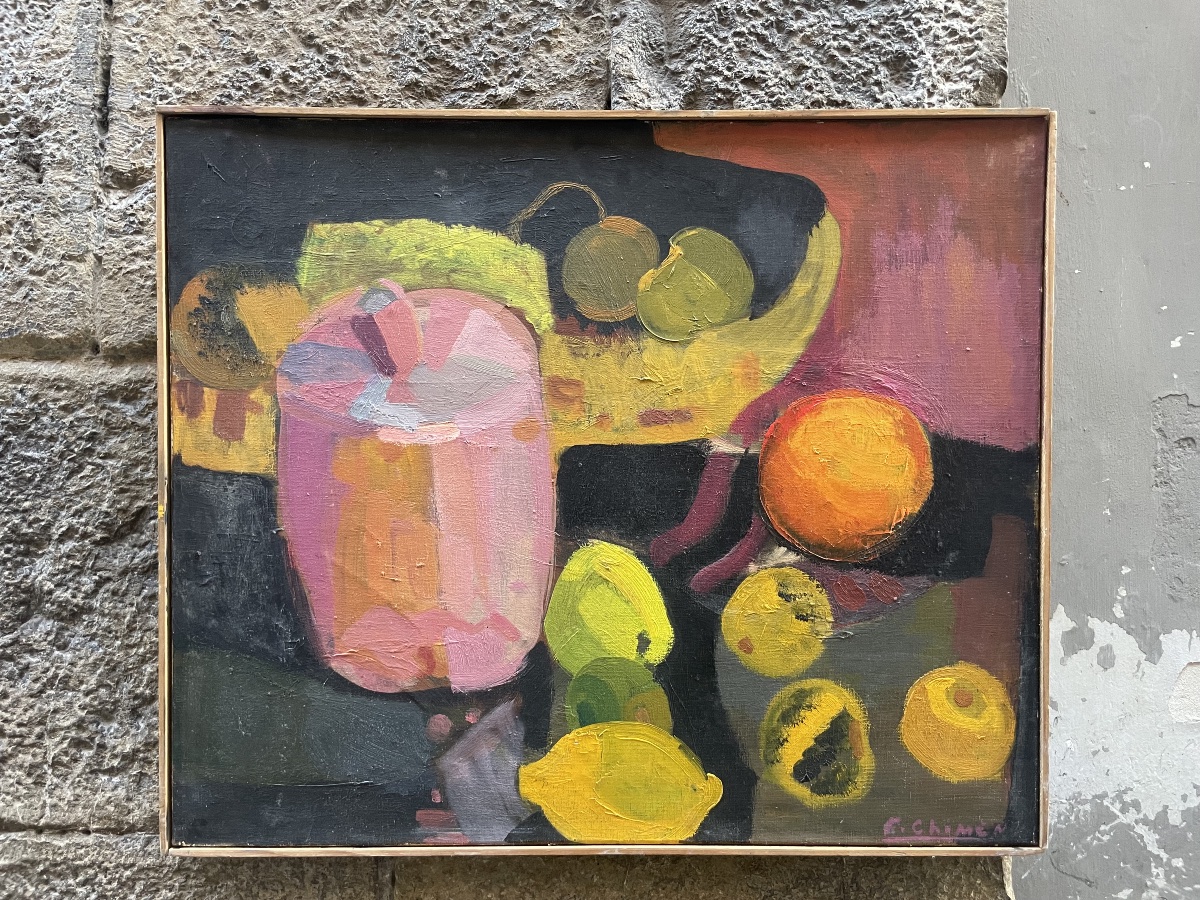 Francine Chimène, Pot rose, école française, Chatou, années 1970  Francine Chimène (1929–2019) -photo-2