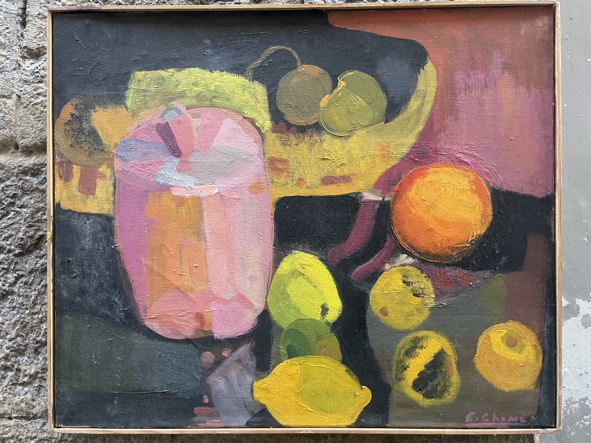 Francine Chimène, Pot rose, école française, Chatou, années 1970  Francine Chimène (1929–2019) 