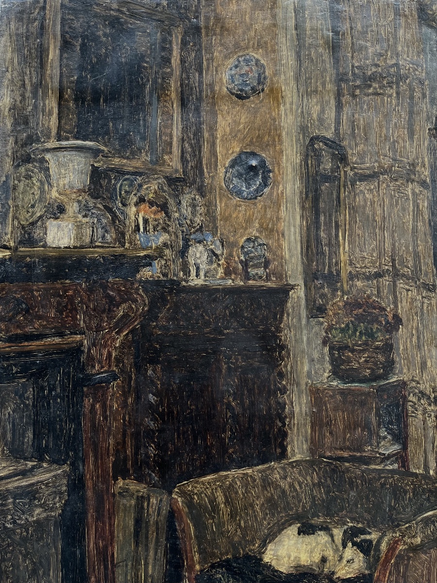 Intérieur à Auderghem, Henri Le Roux, signé et daté 1936.-photo-3