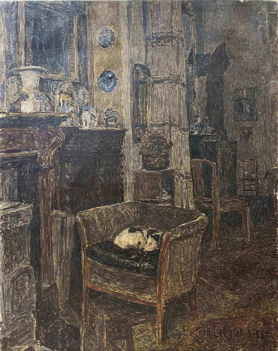 Intérieur à Auderghem, Henri Le Roux, signé et daté 1936.