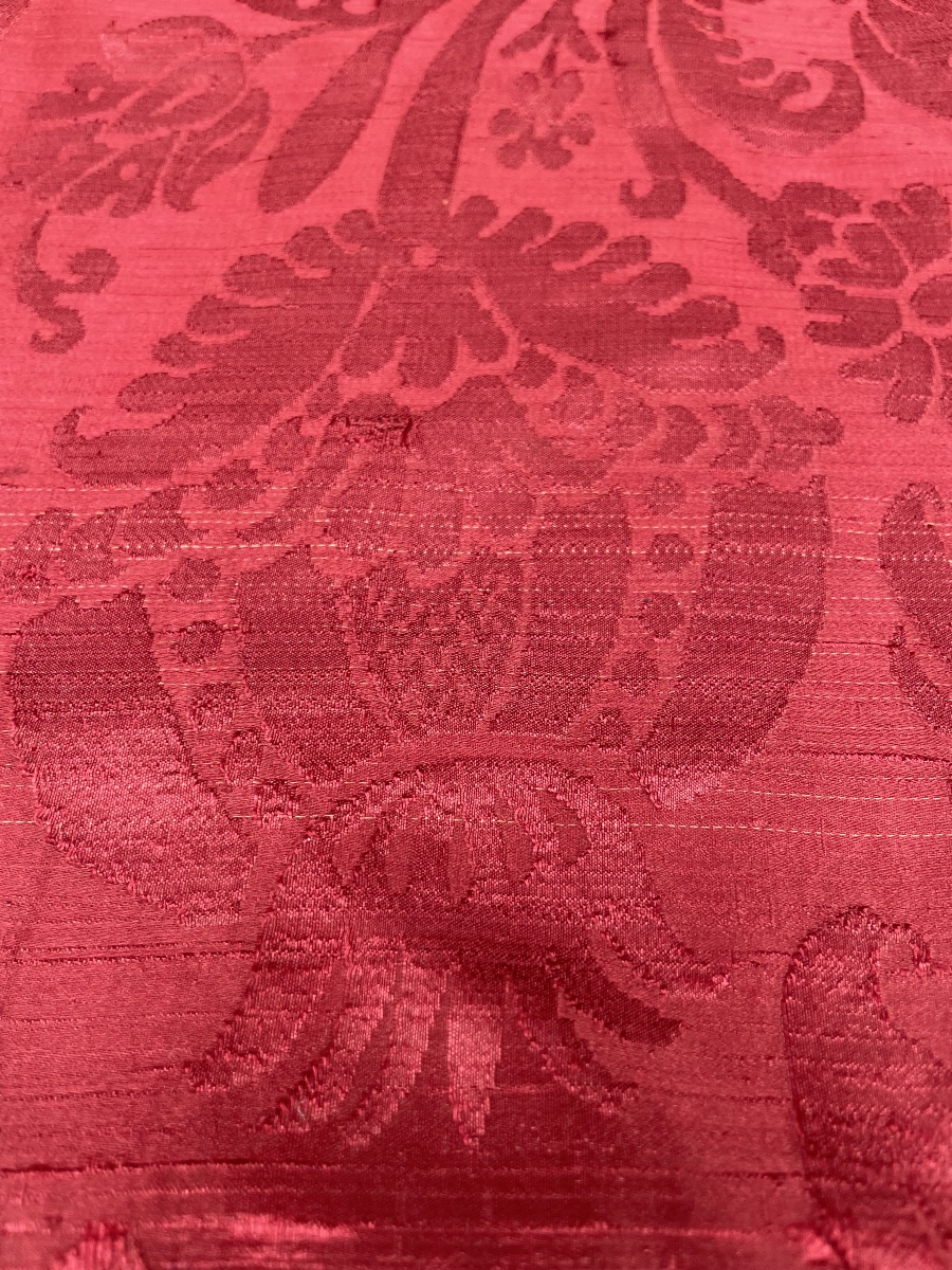 Silk Damask With Vases, Pomegranates, And Carnations, Italy, 17th Century, 148 × 63 Cm  -photo-4