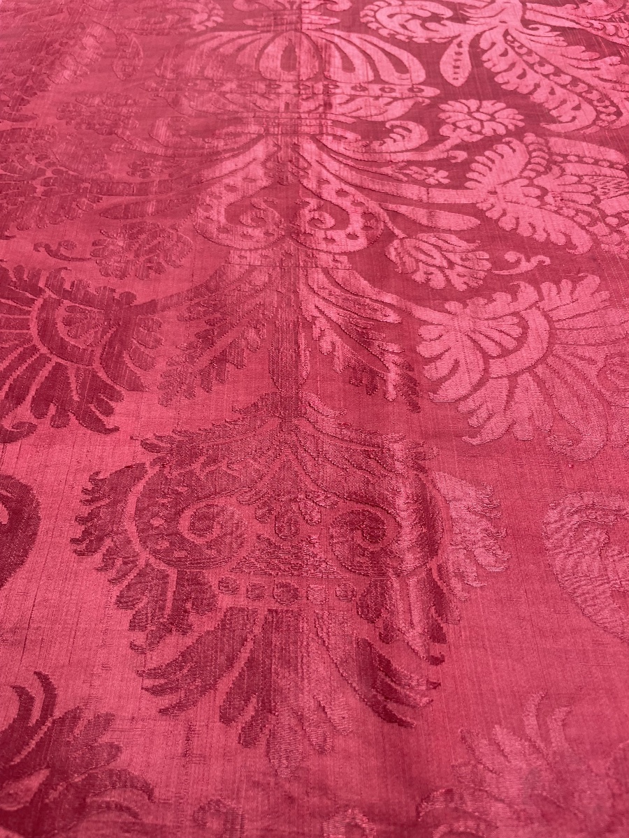 Silk Damask With Vases, Pomegranates, And Carnations, Italy, 17th Century, 148 × 63 Cm  -photo-8
