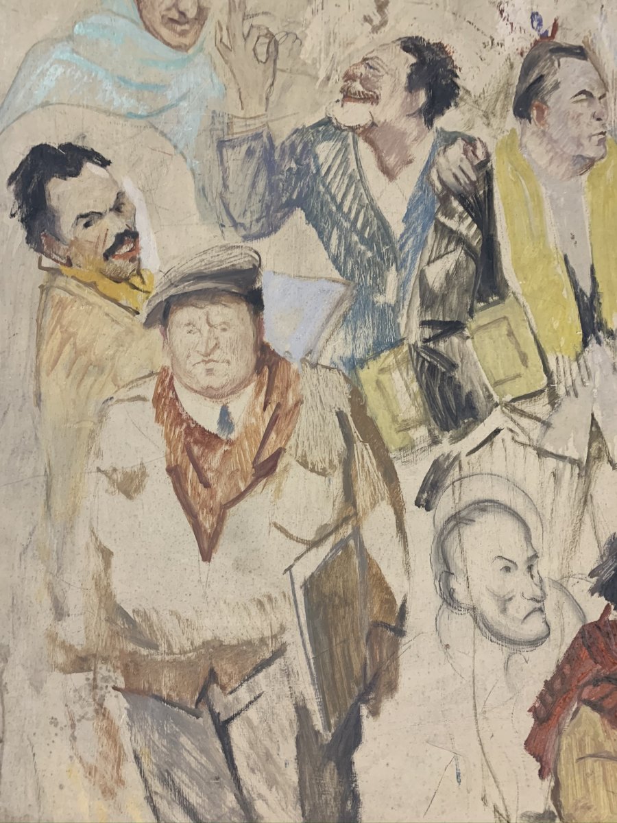 Caricature de peintres Piémontais. Vers 1950-photo-2
