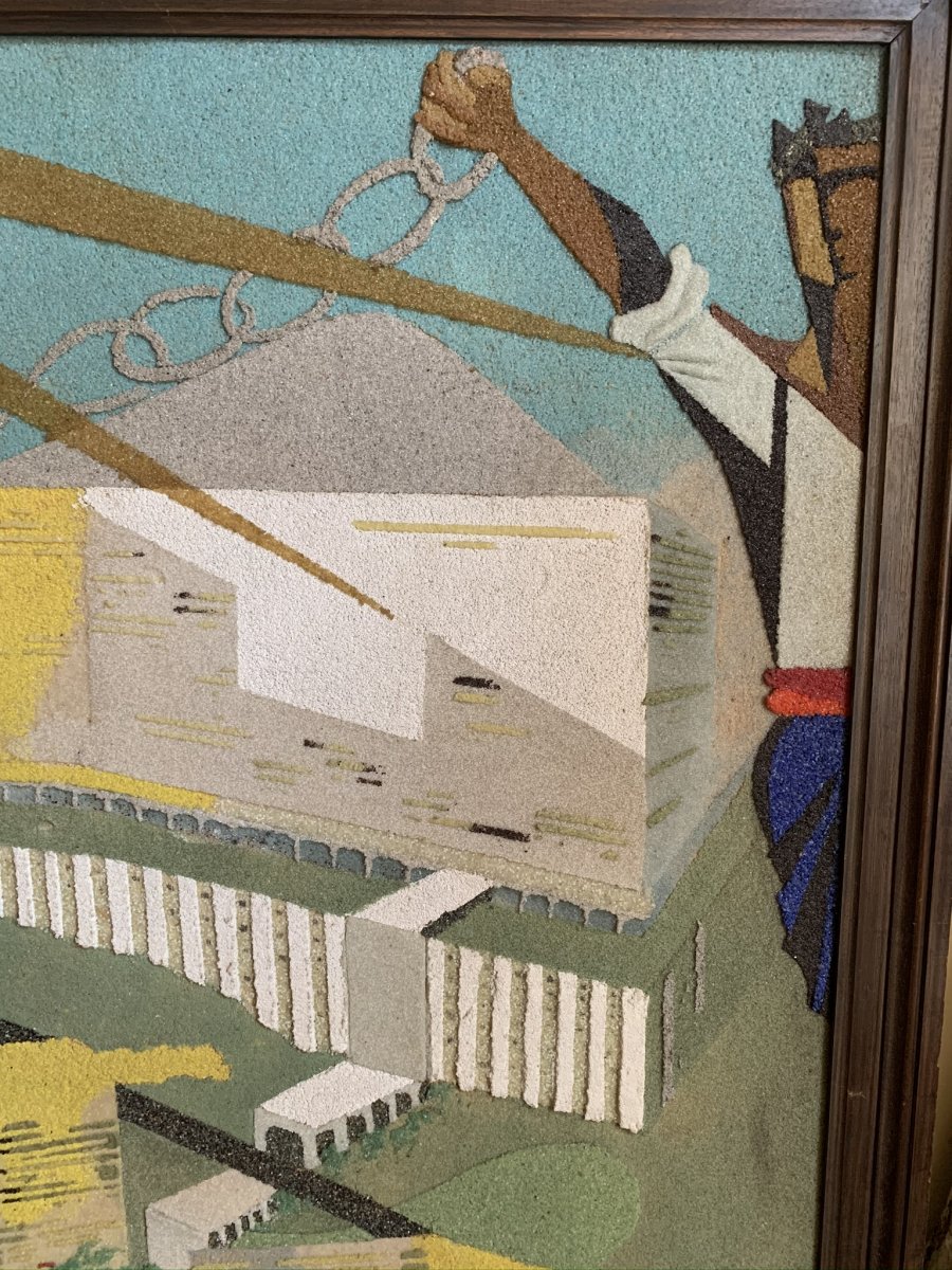 The City Of The Future. Glass Mosaic-collage. Around 1960.-photo-4