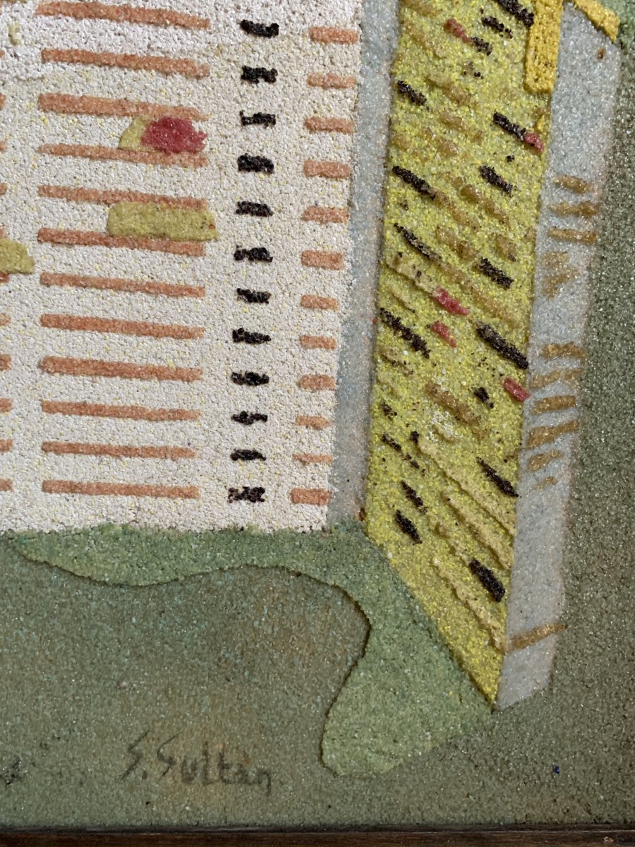 The City Of The Future. Glass Mosaic-collage. Around 1960.-photo-1