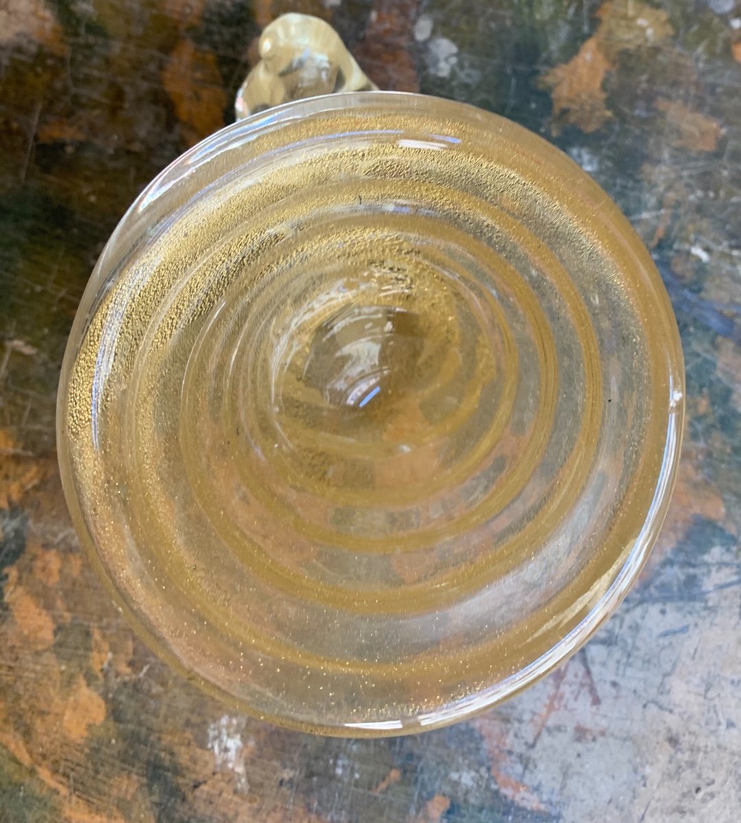 Verre De Murano Avec Feuille d'Or.  Barovier.  Milieu Du 20e Siècle  Venise. -photo-4