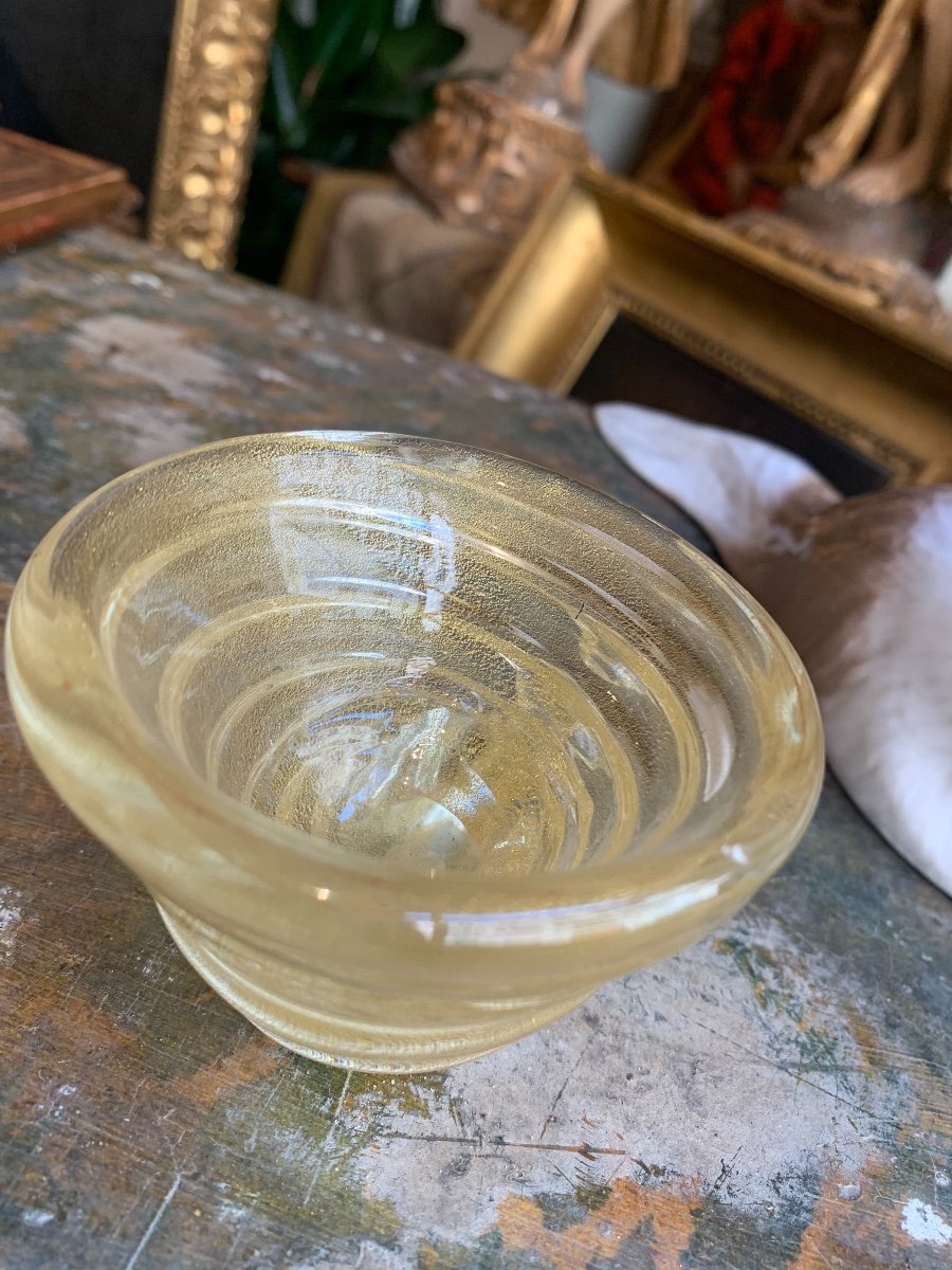 Verre De Murano Avec Feuille d'Or.  Barovier.  Milieu Du 20e Siècle  Venise. -photo-5