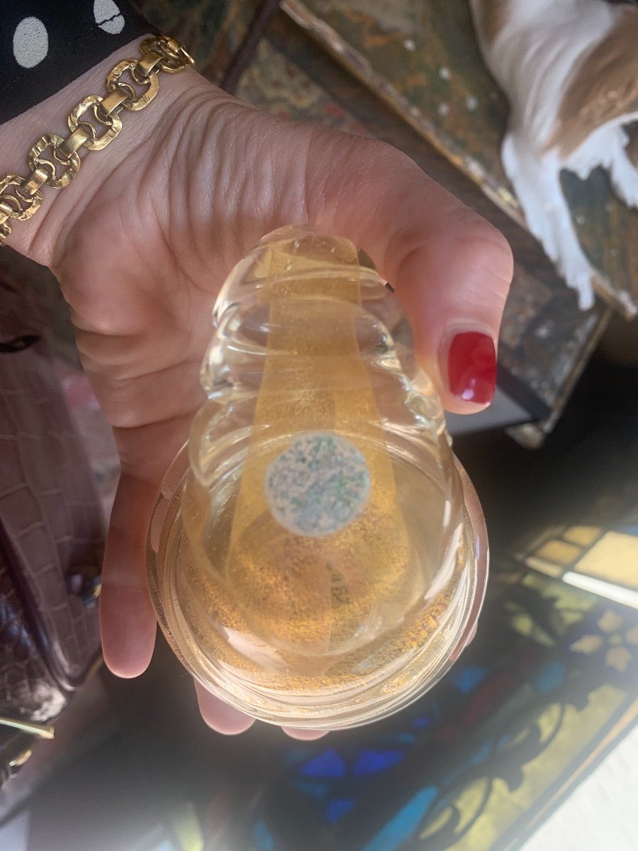 Verre De Murano Avec Feuille d'Or.  Barovier.  Milieu Du 20e Siècle  Venise. -photo-7