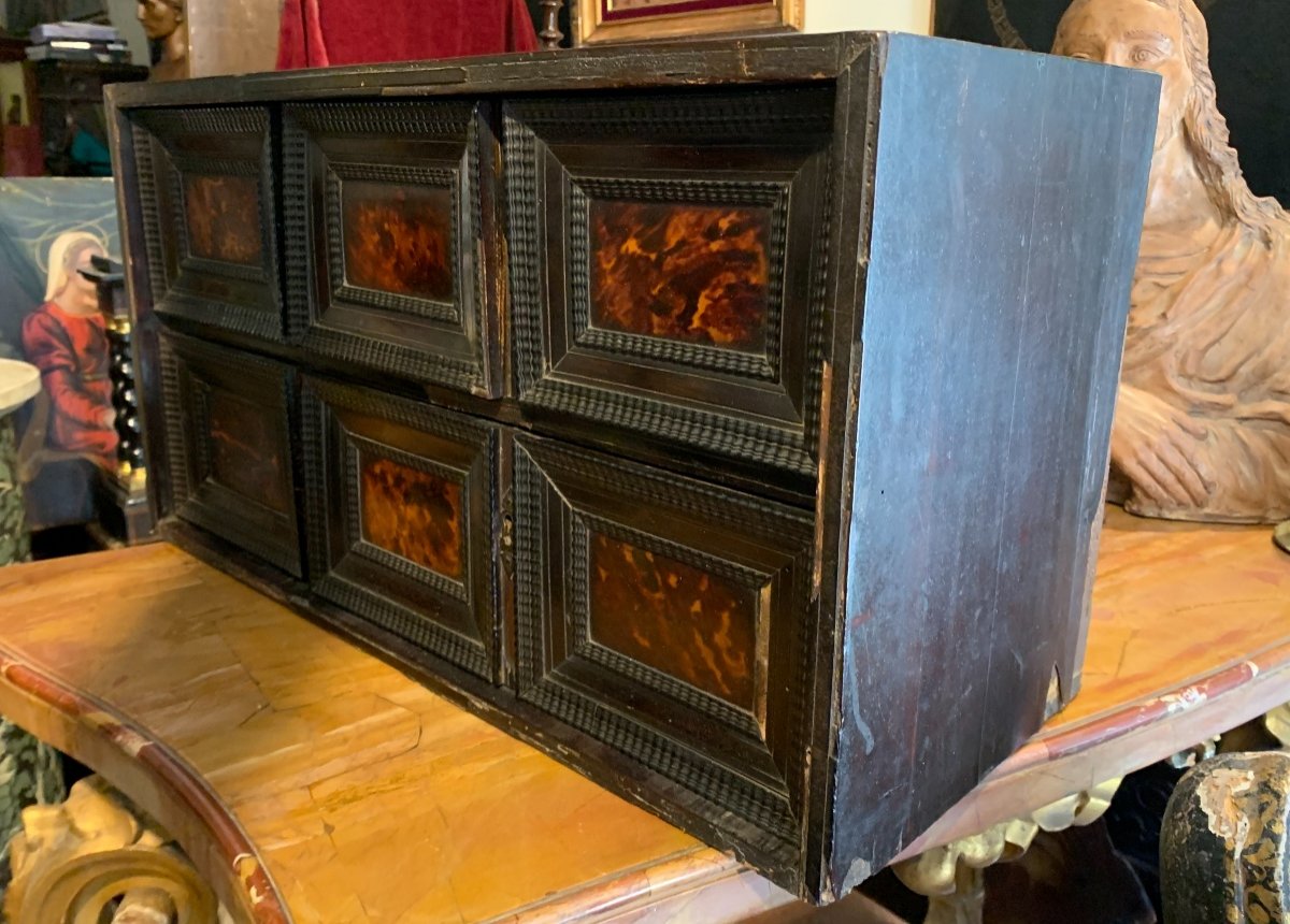 Cabinet Veneered In Ebony And Tortoise Shell. 17th Century.-photo-4