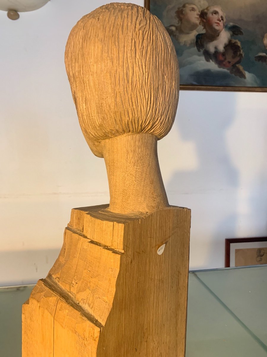 Bust Of A Young Girl In Arte Povera Style, Italy,mid XX Century.-photo-2