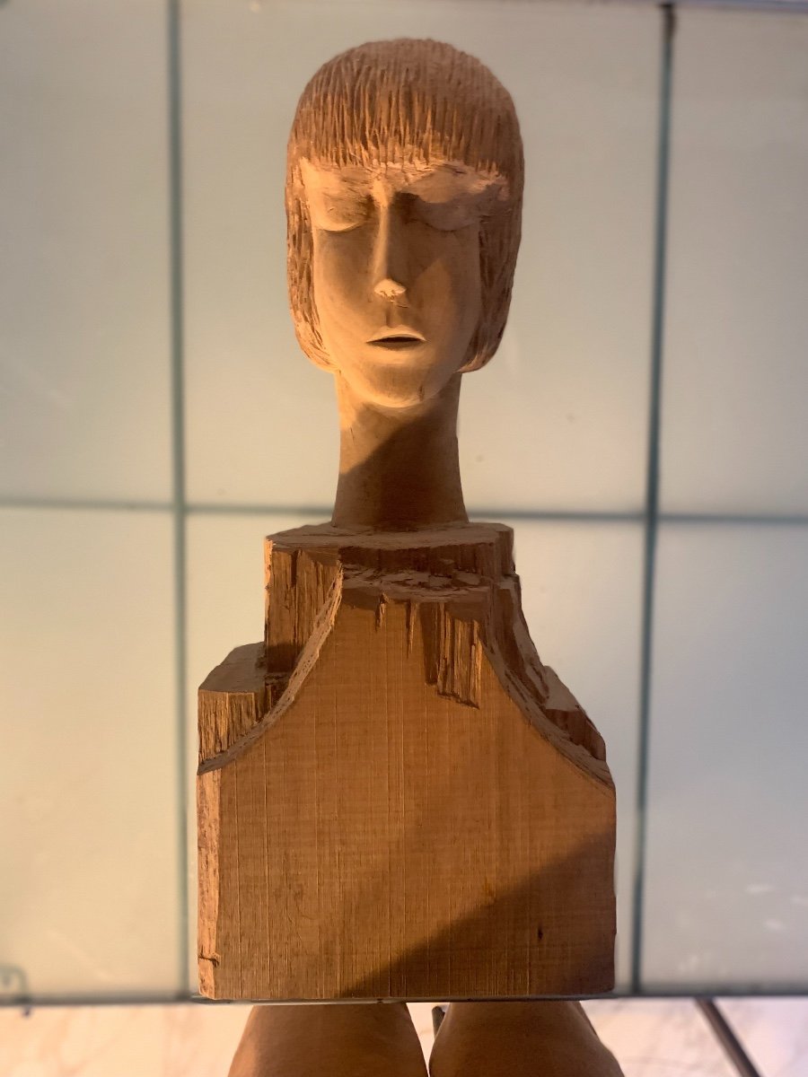 Bust Of A Young Girl In Arte Povera Style, Italy,mid XX Century.