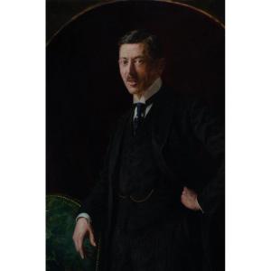 Art Nouveau Portrait Of Gentlemen. Signed. Alexander Fuks (russian Painter Active In Bavaria)