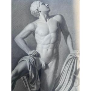 A Son Of Niobe.  Italian Academic Drawing.  XIX Century. 