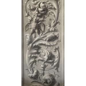 Academic Study Of A Bas-relief With Grotesques, Dragons And Birds, 1868 