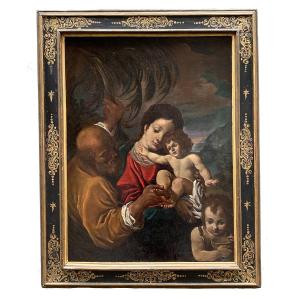 La Sainte Famille avec le petit Saint Jean-Baptiste. École bolonaise, XVIIe siècle