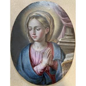 Praying Madonna – Oil On Copper, Neapolitan School, Early 18th century