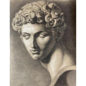 Academic Study After Michelangelo’s David, Tuscan School, 51 × 43 Cm