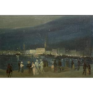 Nocturne, Venise, datée 1924 – Gino Albieri (1881–1949), signé 