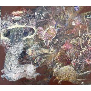 Ewa Adamowicz, Composition aux formes fossiles et centaure, Paris 1989