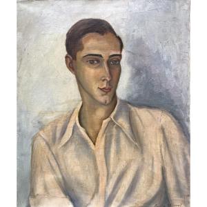 Portrait d’un jeune homme à la chemise blanche France, vers 1930