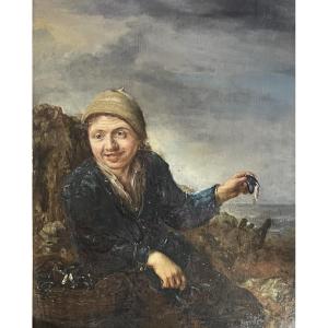 Mangieur de moules, école hollandaise XVIIe, entourage de Frans Hals le Jeune