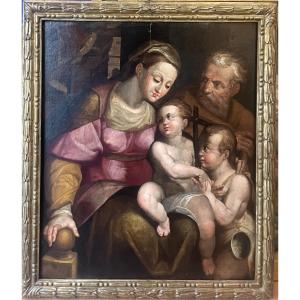 Sainte Famille avec saint Jean-Baptiste, entourage d’Orazio Samacchini, école bolonaise XVIe