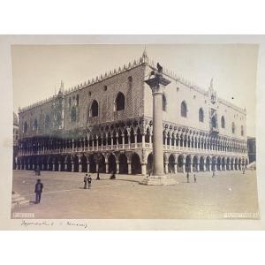Venice, Doge’s Palace — Albumen Photograph By P. Salviati, Piazzetta San Marco, C. 1880