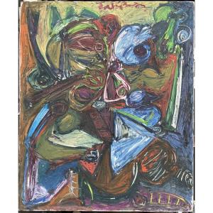 Patrick Boudon (1944-2019), Composition abstraite à figure émergente, École de Paris, 1963