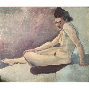 Study Of The Female Figure: Nude Woman With Red Lipstick, 1930s–1940s
