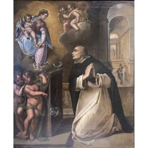 **saint Hyacinth, Dominican Friar, And The Vision Of The Virgin In Kiev, Oil On Canvas, C. 1600