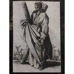 Jacques Callot – Saint André, Eau-forte sur papier vergé ancien, XVIIe–XVIIIe siècle