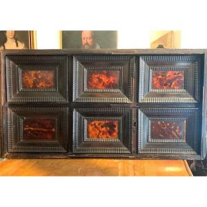 Cabinet Veneered In Ebony And Tortoise Shell. 17th Century.