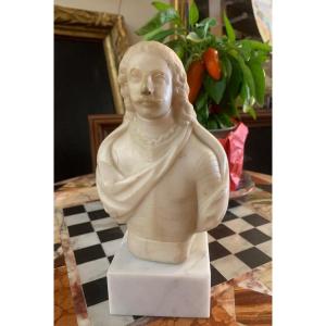 Small Marble Bust Of A Nobleman. Early 18th Century.