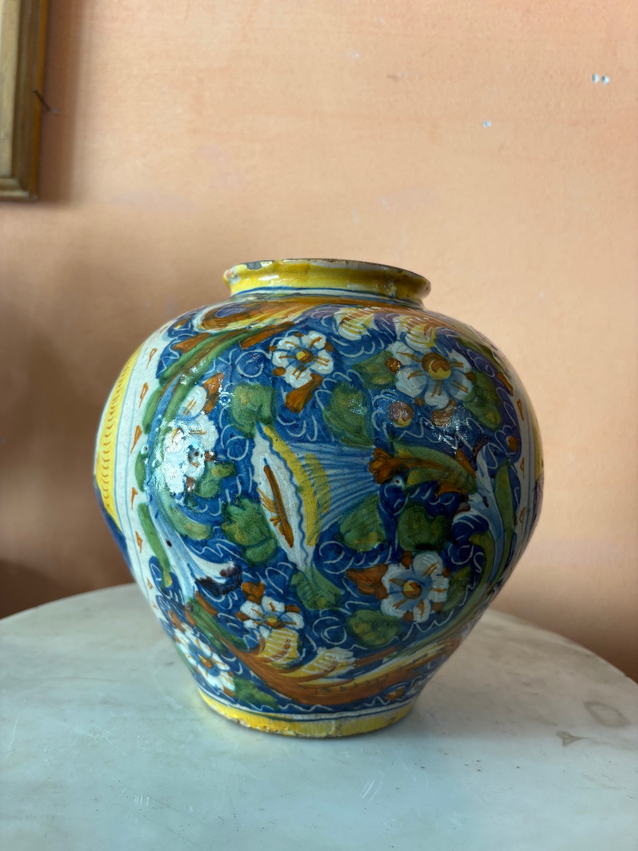 Polychrome Majolica Vase  -photo-3