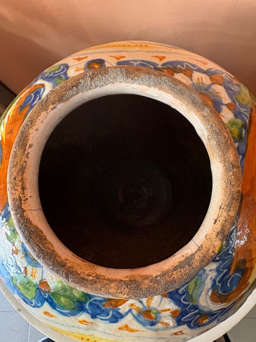 Polychrome Majolica Vase  -photo-4