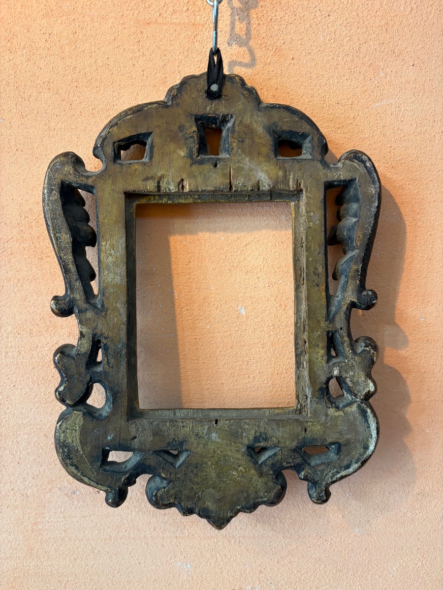 Black And Gold Carved Frame. Emilia, 18th Century. Excellent Condition -photo-2