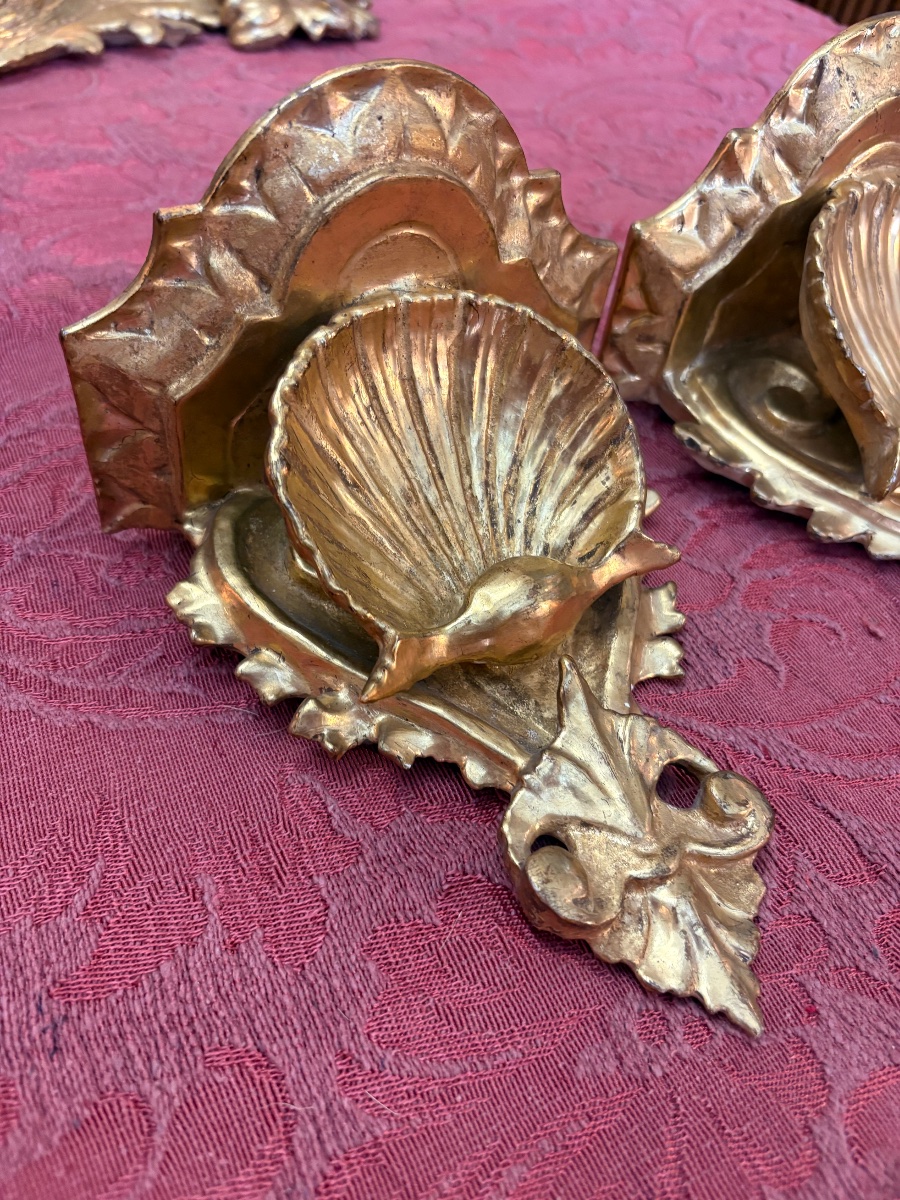2 Carved And Gilded Wooden Shelves -photo-3