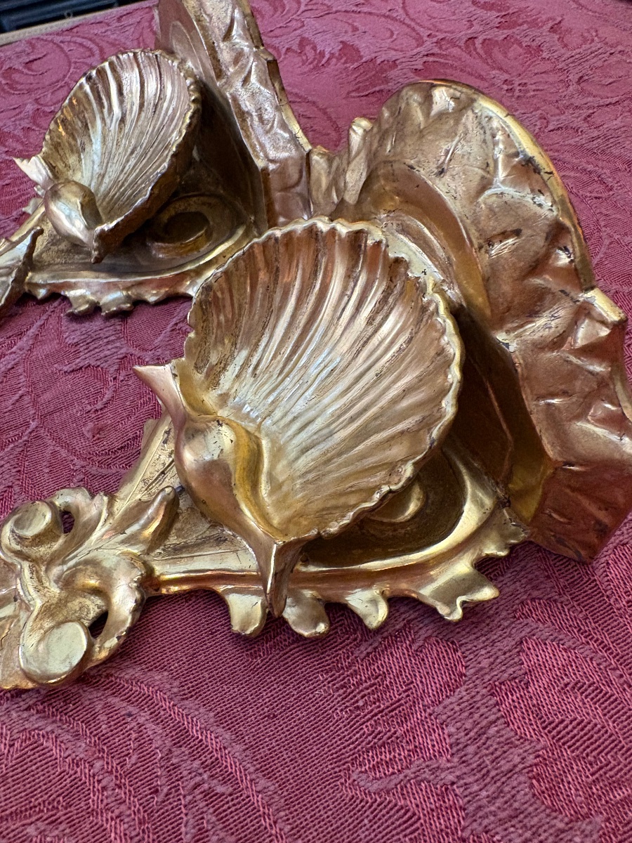 2 Carved And Gilded Wooden Shelves -photo-4