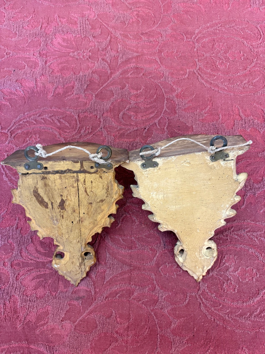 2 Carved And Gilded Wooden Shelves -photo-5