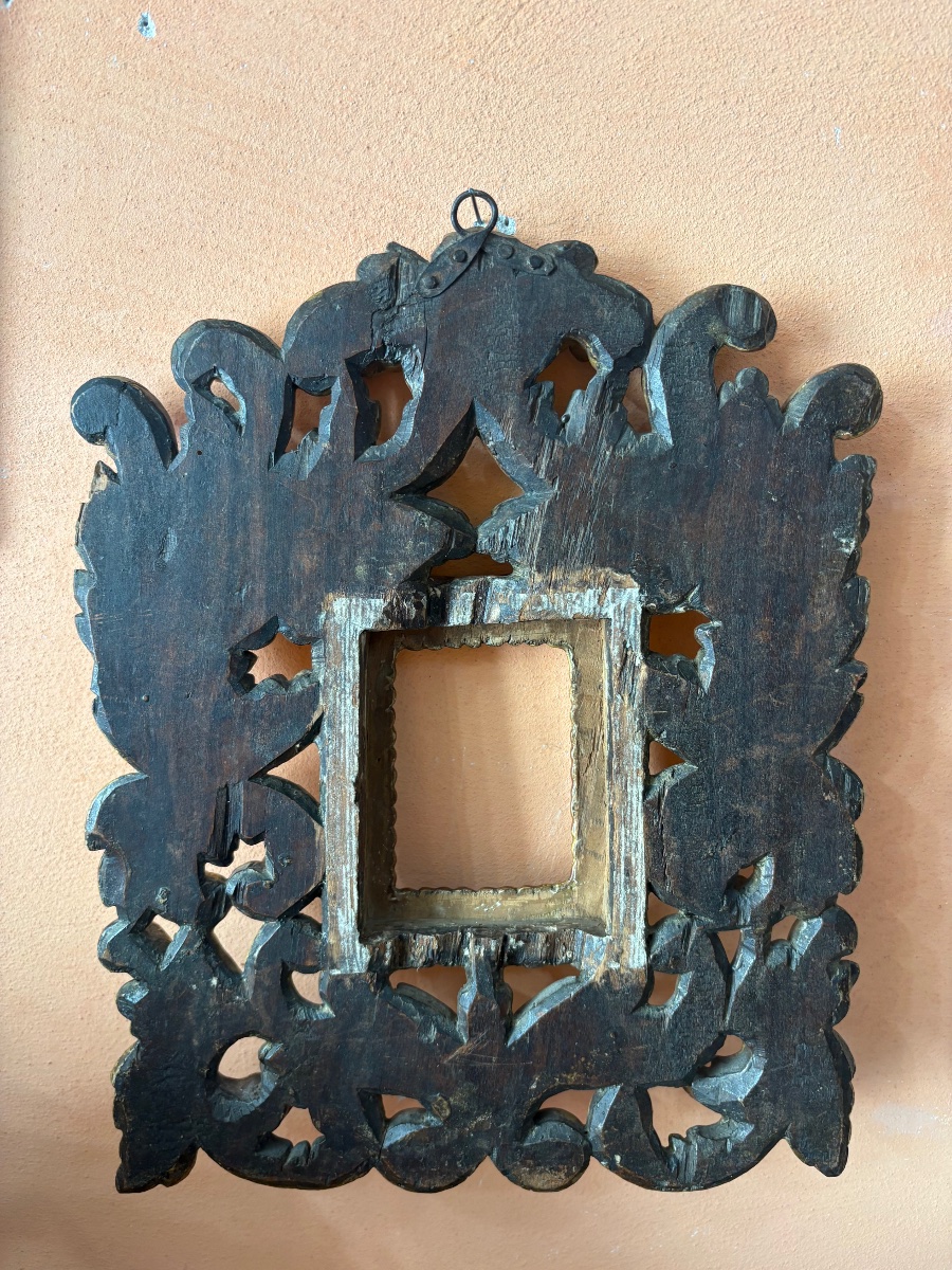 Cadre en bois sculpté et doré. Emilia Fine sec. XVIII-photo-2