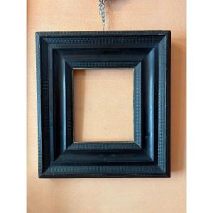 Guilloche Frame, 'black,' 18th Century. Dimensions (inner): 22.9 X 27.8 Cm.