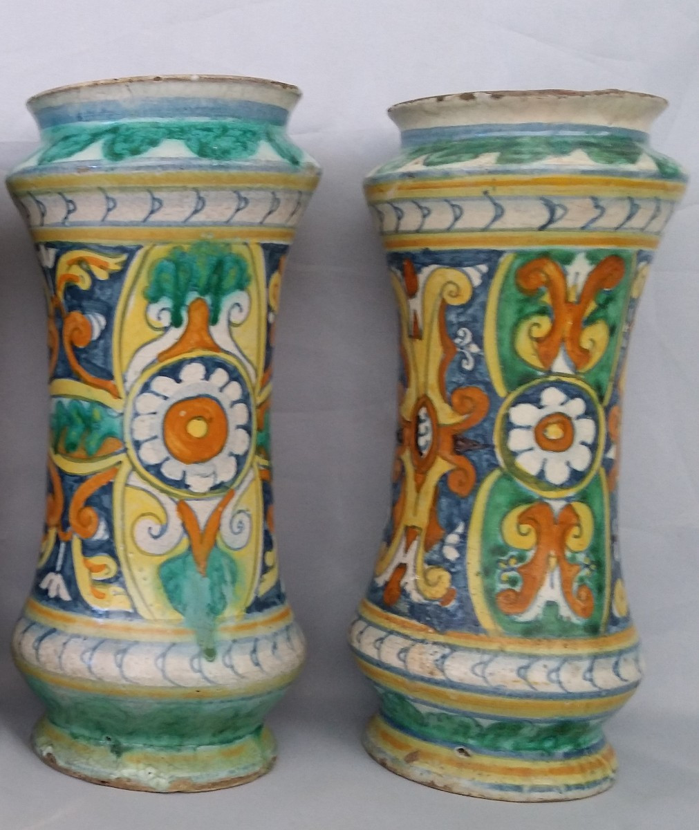 Pair Of Sciacca Majolica Vases-photo-2