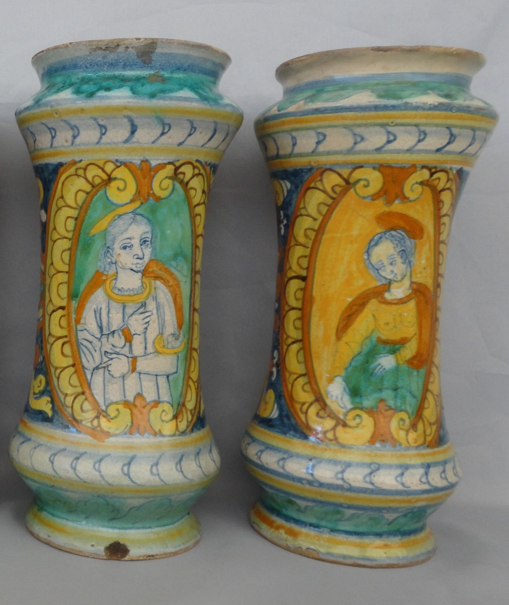 Pair Of Sciacca Majolica Vases
