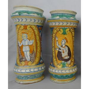 Pair Of Sciacca Majolica Vases
