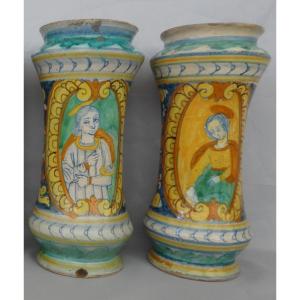Pair Of Sciacca Majolica Vases
