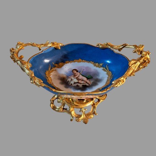 Napoleon III Sevres Porcelain And Gilt Bronze Centerpiece Bowl-photo-2