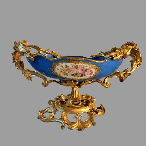 Napoleon III Sevres Porcelain And Gilt Bronze Centerpiece Bowl-photo-2