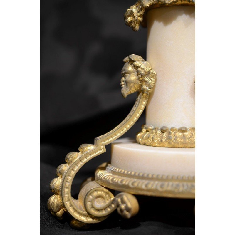 Pair Of Bronze And Marble Candelabra From The Mid-19th Century-photo-2