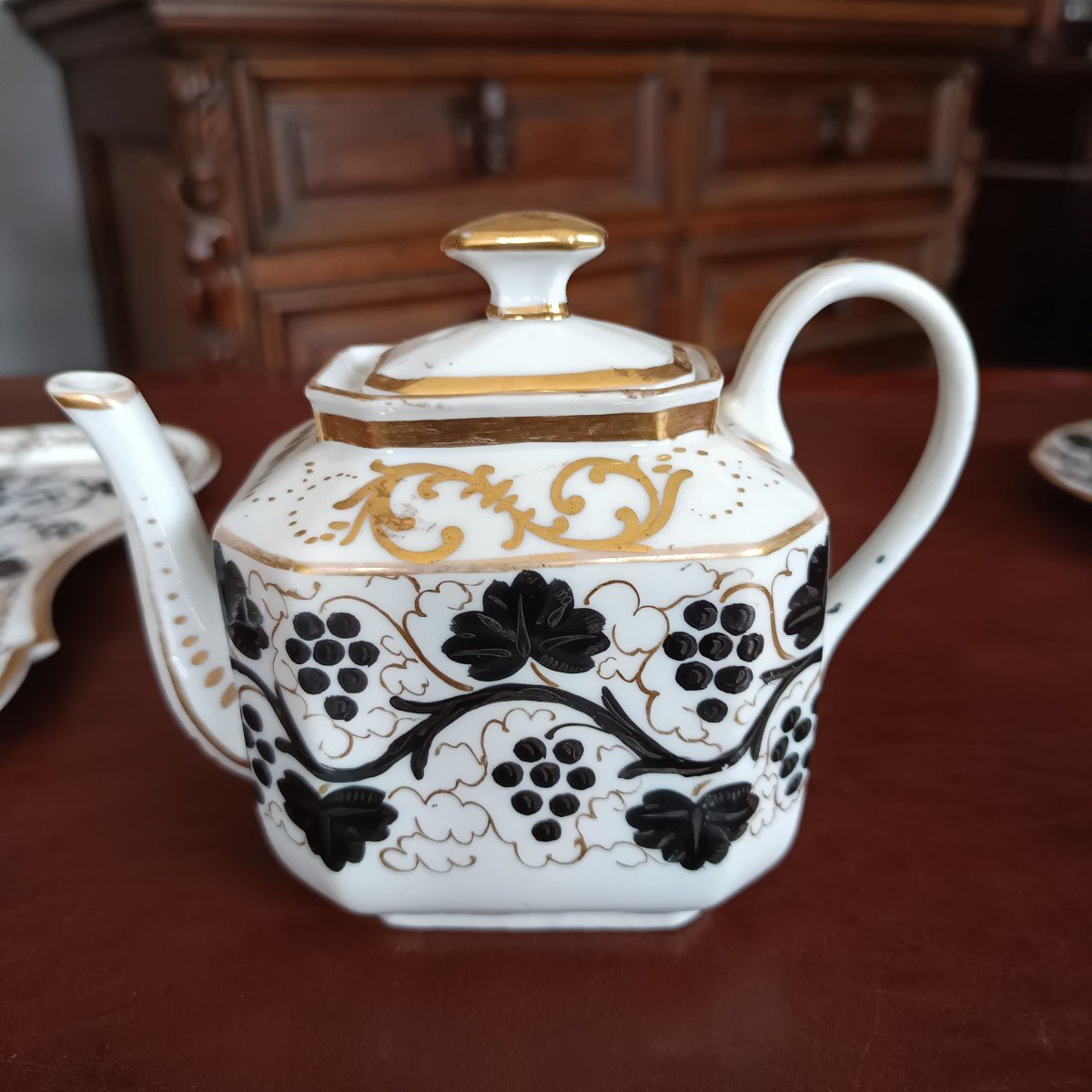 19th Century Paris Porcelain Tete A Tete Service-photo-4