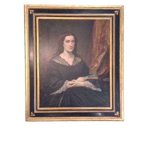 Portrait d'Une Noble Femme Du XIXe Siècle Par Joseph Felon 1818-1896
